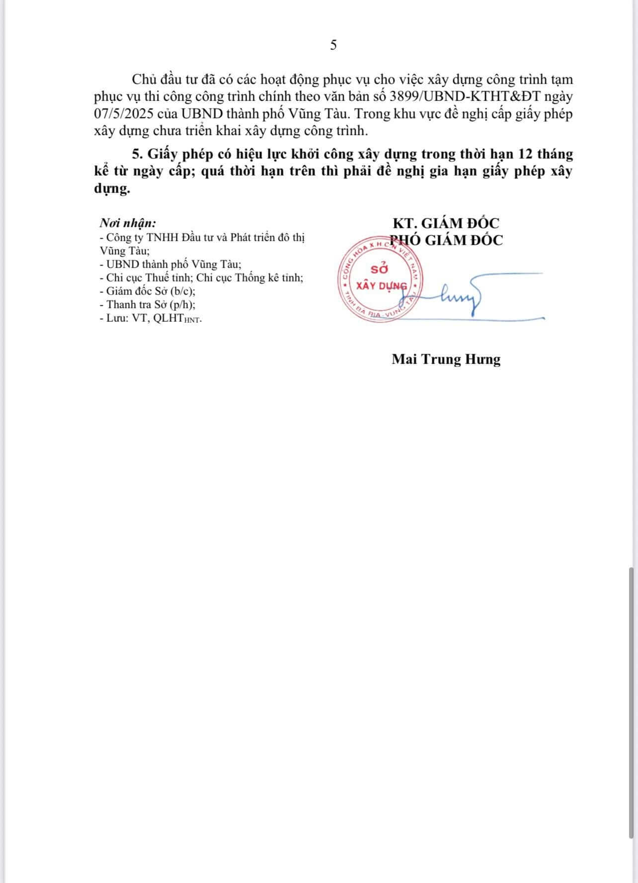 Giấy phép xây dựng dự án Blanca Vũng Tàu
